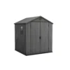 Keter-Darwin-6-x-6-FT-Spacious-and-Heavy-Duty-Outdoor-Storage-Shed-with-Floor,-Grey Keter Darwin 6x6 ft. Resin Outdoor Storage Shed With Floor for Patio Furniture and Tools, Graphite - 6x6 FT
