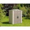 Keter Factor Large 6 x 3 ft. Resin Outdoor Storage Shed With Floor for Patio Furniture and Tools, Taupe Brown